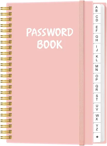 Vista 15 de Libro de contraseñas simplificado con pestañas alfabéticas - Diario cuaderno guardador de contraseñas de tamaño de bolsillo pequeño para inicios