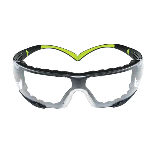 Vista 8 de 3M - Lentes de seguridad SecureFit, paquete de 20, ANSI Z87, antiarañazos y antivaho Scotchgard, lente ámbar, marco amarillo/negro, varillas