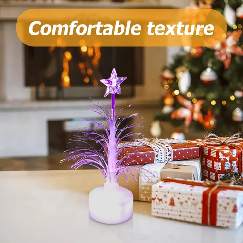 Vista 6 de Árbol de Navidad USB de fibra óptica con cambio de color para mesa de fiesta de Navidad