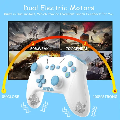 Vista 6 de Bluetooth Controller Wireless for SwitchPhonePCAndroidIOSMACTV, Remote Game Controller with Custom Programmable ButtonWake UpTurboScreenshotGyro