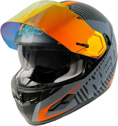 Vista 7 de Casco de motociclista de cara completa con visera interior de fibra de vidrio, casco ligero para bicicleta de calle y carreras para adultos, hombres