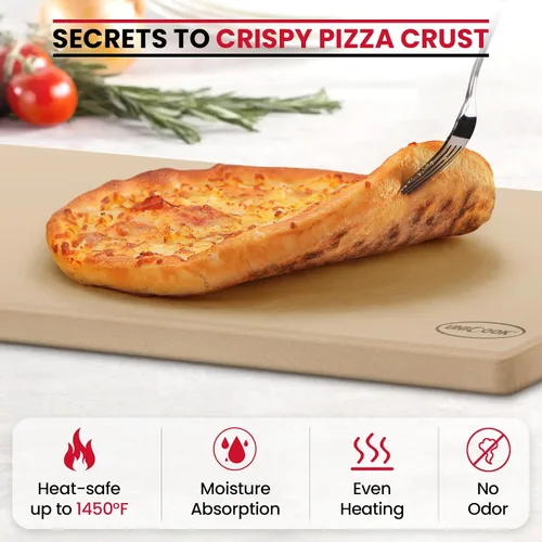 Vista 7 de Unicook Piedra de pizza extragrande de 24 x 18 pulgadas para hornos caseros y hornos comerciales, piedra rectangular para hornear, ideal