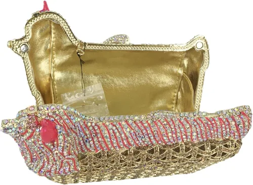Vista 5 de Boutique De FGG Bolsas de noche para cachorros y embragues para mujer, fiesta formal, caniche, perro, bolso de mano de cristal, bolso de mano de boda