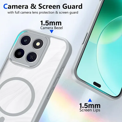 Vista 249 de Funda magnética transparente compatible con Xiaomi 17T, color negro 2 en 1 PC + TPU cubierta de teléfono a prueba de golpes, carcasa protectora