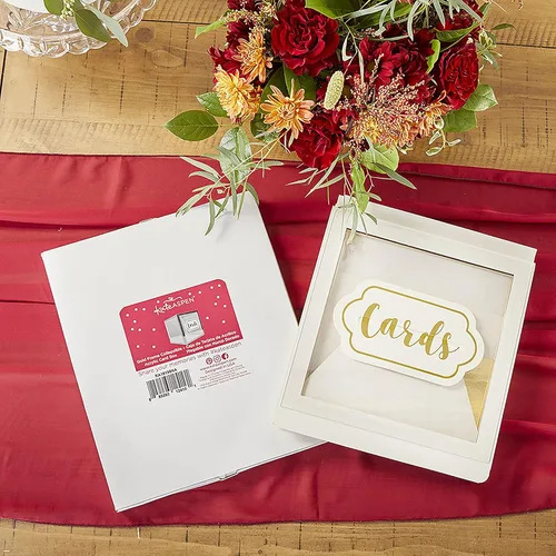 Vista 3 de Kate Aspen Caja de tarjetas de boda, tamaño único, transparente/dorado
