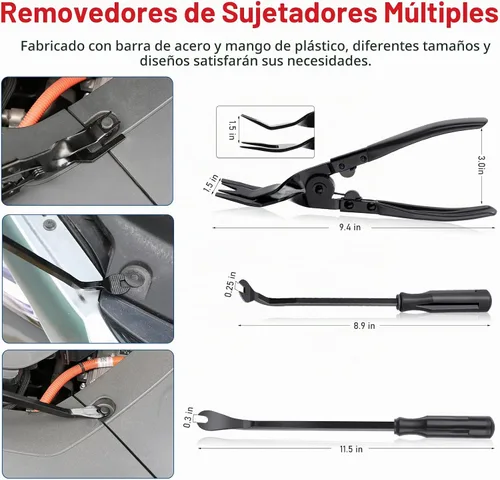 Vista 4 de GLK 248 piezas de herramientas de extracción de molduras, herramienta de palanca, kit de herramientas de extracción de panel de puerta para Negro