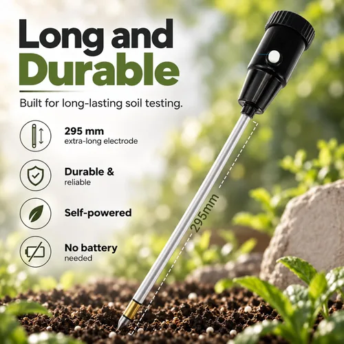 Vista 9 de Medidor de pH de suelo, medidor de sensor de humedad del suelo, probador de pH del suelo, kits de herramientas de jardinería para plantas, árboles