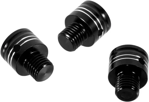 Vista 6 de Tornillos para espejo de motocicleta M10x1.25 de aluminio, 3 piezas en 1, juego universal para scooter, Street Bike Motocross, Cafe Racer (negro)