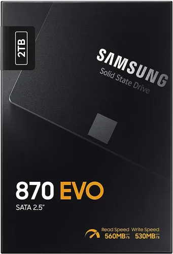 Vista 7 de Samsung Electronics 870 EVO 2TB 2.5" SATA III SSD Interno (MZ-77E2T0B/AM)