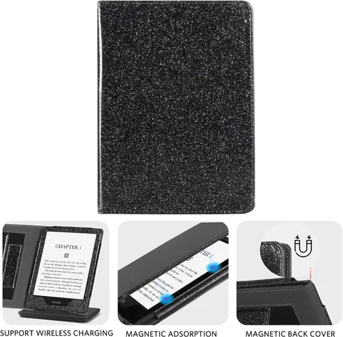 Vista 5 de CoBak Funda con soporte para Kindle Paperwhite - Funda de piel sintética duradera con función de apagado y encendido automático, ranura
