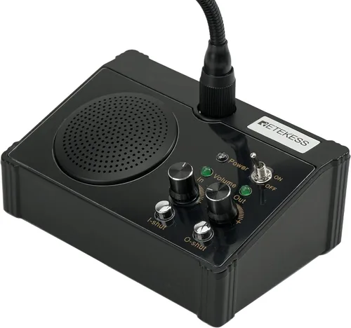 Vista 6 de Retekess TW106 Intercomunicador de ventana, sistema de intercomunicación para empresas para negocios, escuela, hospital, tienda, altavoz, soporte