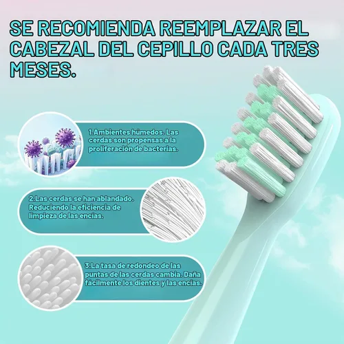 Vista 5 de Cabezales de repuesto para cepillo de dientes eléctrico Vekkia Kids