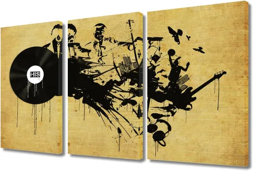 Vista 69 de Lienzo decorativo para pared, diseño de DJ Music Mixes the Track HD impreso en pinturas, 2 piezas, imágenes abstractas para sala de estar, obra