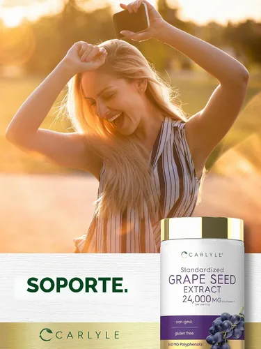 Vista 6 de Carlyle Suplemento de extracto de semilla de uva 240 cápsulas