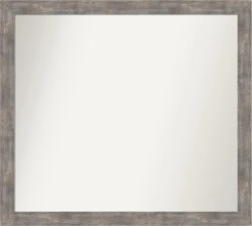 Vista 191 de Amanti Art Silver Bathroom Mirror for Over Sink, 26x45 Custom Made Marred Pewter Rectangle Vanity Mirror, Oversize Casual Wood Frame, Hangs Estaño