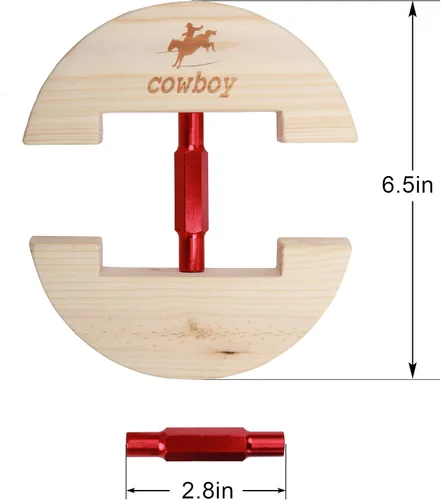 Vista 3 de Cowboy Camilla de sombrero, tamaño pequeño de 6 12 a 9 12 - hebilla ajustable colorida resistente (S, rojo)