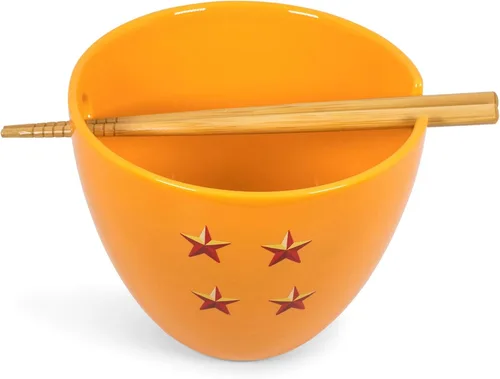 Vista 3 de Toynk Dragon Ball Z - Juego de cuencos y palillos de cerámica, 16 onzas, temática oficial de Goku, coleccionable, apto para lavavajillas