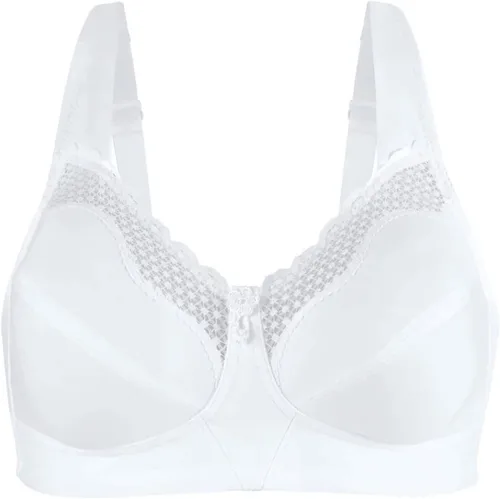 Vista 3 de Exquisite Form 5100535 Fully Cotton Soft Cup Wireless Full-Coverage Bra with Back Closure & Lace