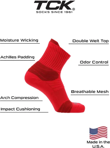 Vista 3 de TCK Calcetines de baloncesto al tobillo, calcetines atléticos de longitud corta para hombres, mujeres, niños, niñas, jóvenes, adultos, tallas