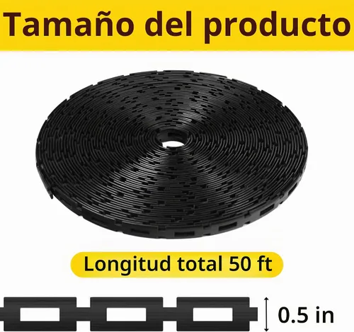 Vista 2 de CODREE 50 pies de correa de plástico con candado de cadena para árbol - Correas ajustables de soporte de árbol de 1/2 pulgada de ancho para estacar