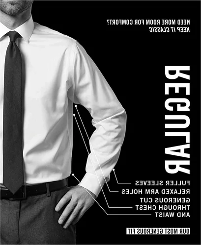 Vista 4 de Van Heusen - Camisa de vestir para hombre, ajuste regular, cuello flexible, a cuadros