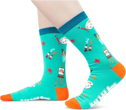 Vista 2 de Zmart Calcetines artísticos novedosos, regalos divertidos para artistas, regalos de arte para mujeres y hombres, regalos para profesores de arte