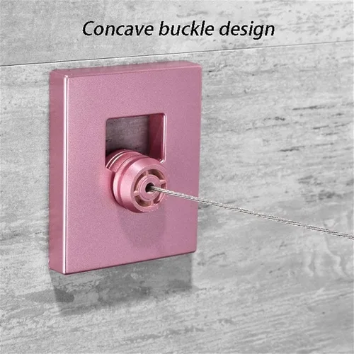 Vista 5 de Tendedero retráctil para ropa interior retráctil Resistente para secar la línea de lavandería al aire libre Acero inoxidable montado en la pared