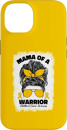 Vista 4 de Mama of A Warrior Messy Bun Mom Childhood Cancer Awareness Case for iPhone 17