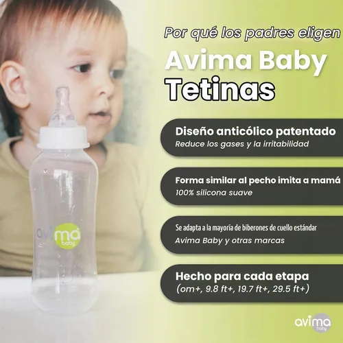 Vista 2 de Avima Pezones de silicona para biberones estándar para el cuello, flujo medio 3 meses + (juego de 6) Flujo medio. Etapa 2.