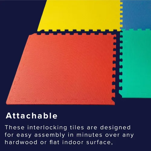 Vista 4 de We Sell Mats - Baldosas multiusos de espuma EVA con un grosor de 0.5 pulgadas, alfombrillas entrelazadas para gimnasios y para el hogar, 24 x 24