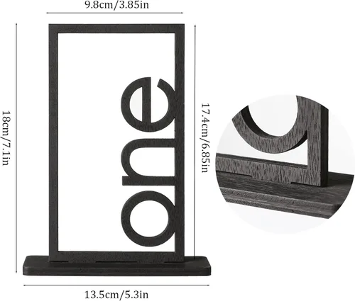 Vista 2 de DAOLA Números de mesa de madera del 1 al 10 – Letreros de números de mesa de boda con soporte, perfectos para eventos de fiesta y recepción