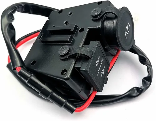 Vista 6 de DEVMO Cargador USB dual de 5 V/2.1 A, impermeable, abrazadera para manillar de motocicleta, adaptador de corriente, sistema de carga USB con enchufe
