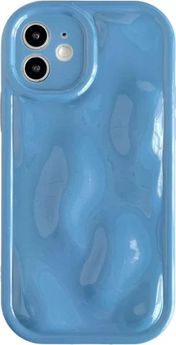 Vista 15 de Caseative Funda para iPhone 12, color negro Galjanoplastia de cromo suave de la burbuja del meteorito de la onda de la ondulación