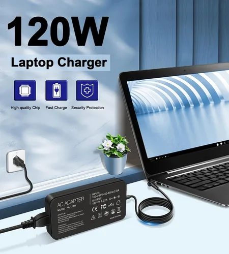 Vista 2 de Cargador de 120 W compatible con Asus FX504 UX510UW N56J N56VM N56VZ N750 N500 G50 N53S N55 A15-120P1A PA-1121-28 cargador para portátiles