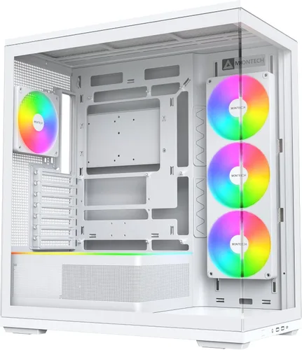 Vista 11 de MONTECH Funda para PC TG3 Panorámica ATX, lista para conexión trasera y 4 Negro