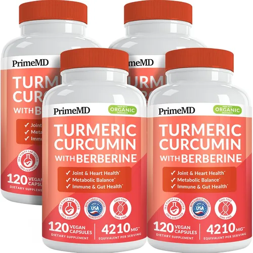 Vista 11 de Suplemento orgánico de cúrcuma y curcumina 5 en 1 (4210 mg) con berberina, canela de Ceilán, BioPerine y suplementos de jengibre para el apoyo