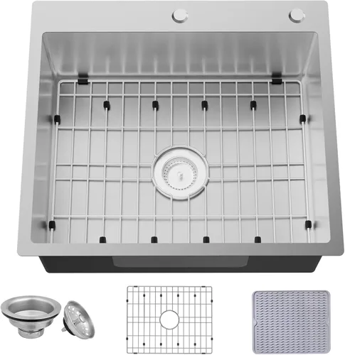 Vista 13 de Fregadero de cocina negro, fregadero de barra de acero inoxidable de 15 x 17 pulgadas, fregadero de cocina pequeño, elección ideal para espacios