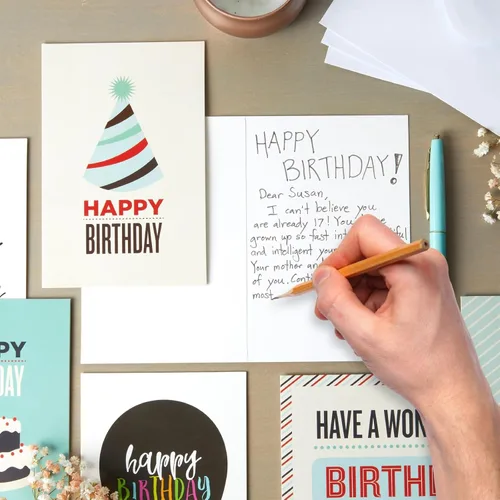 Vista 3 de BEST PAPER GREETINGS Tarjetas de cumpleaños a granel – 4 x 6 pulgadas, paquete de 120, multicolor surtido, tarjetas en blanco con sobres