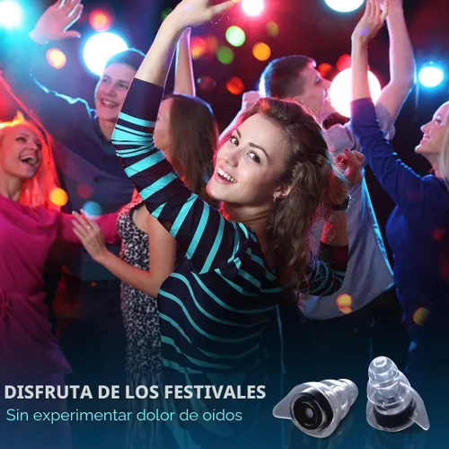 Vista 3 de Tapones para oídos de alta fidelidad para conciertos, tapones reutilizables para músicos, protección auditiva con tecnología de filtro avanzado