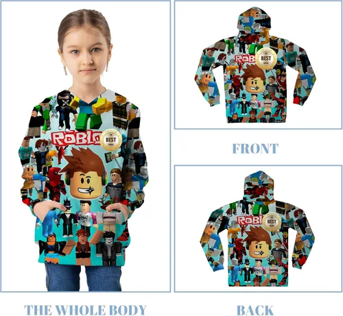 Vista 3 de Fcztomv Sudadera con capucha con estampado 3D para jóvenes, sudadera con capucha de dibujos animados para niños, sudadera unisex de anime, regalo