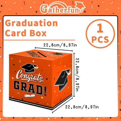 Vista 3 de Gatherfun Decoraciones de fiesta de graduación, caja de tarjetas de graduación para regalos de fiesta de graduación, suministros de fiesta