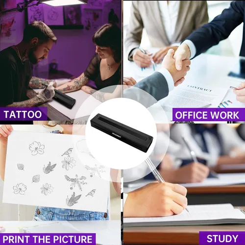 Vista 8 de Máquina impresora de plantillas de tatuajes, impresora portátil de transferencia de tatuajes para artistas del tatuaje y entusiastas, compatible