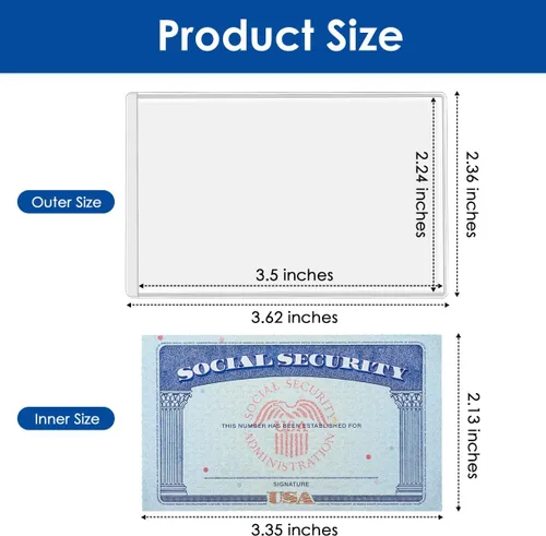 Vista 4 de MaxGear Fundas protectoras para tarjetas de Medicare, fundas de PVC transparente, paquete de 6 12 mil de grosor, resistente al agua, se adapta a