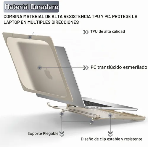 Vista 5 de Batianda - Funda resistente para MacBook Air de 15 pulgadas 2023-2026, color caqui