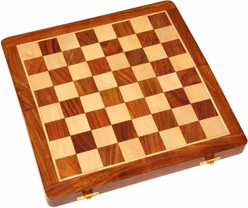 Vista 4 de Devyom Juego de tablero de ajedrez hecho a mano plegable de madera hecho a mano con piezas magnéticas