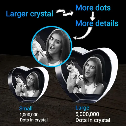 Vista 4 de Foto de cristal 3D, regalos personalizados para mujeres, regalos de cumpleaños personalizados para hombres, mamá, ella, él, marido, regalo