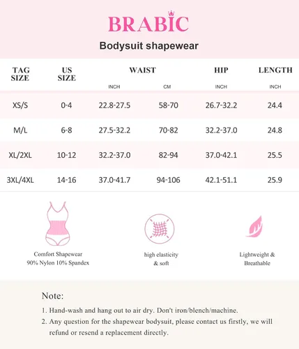 Vista 4 de BRABIC Body sin mangas con cuello en V para mujer con control de abdomen