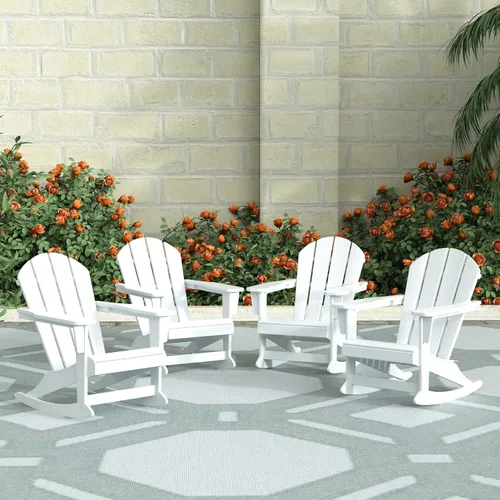 Vista 164 de WestinTrends Silla mecedora Malibu de poliéster para exterior/patio Adirondack, Negra