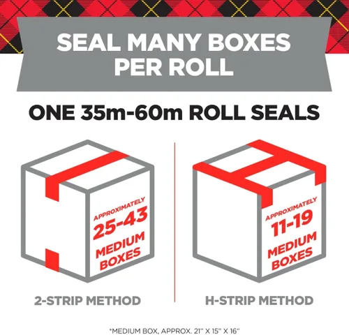 Vista 3 de Scotch Cinta de embalaje ligera para envío, 1.88 pulgadas x 54.6 yardas, 3 rollos (3350-3)
