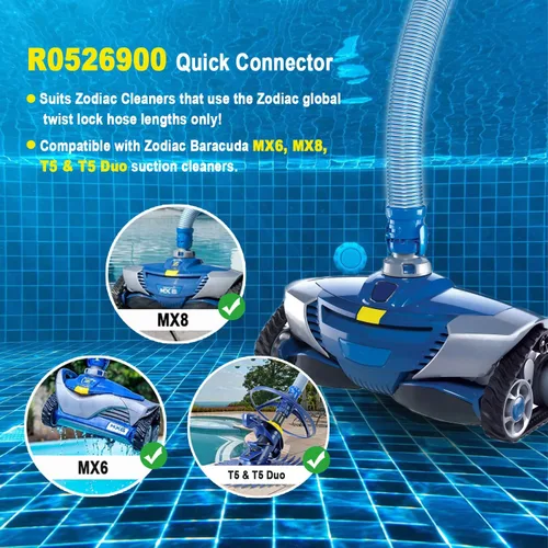 Vista 2 de R0526900 Conector rápido para Zodiac Baracuda MX6, MX8, T5 y T5 Duo Aspiradores Azul